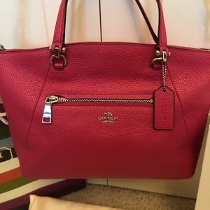 Coach Pink Pebble Leather Satchel Crossbody NWOT